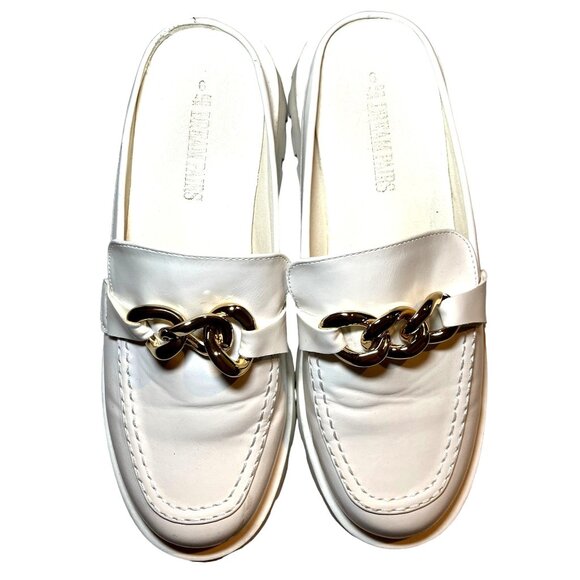 Dream Pairs Shoes Womens Size 9 Slip On Loafers  SDML2326W White Gold Chain - Picture 2 of 12